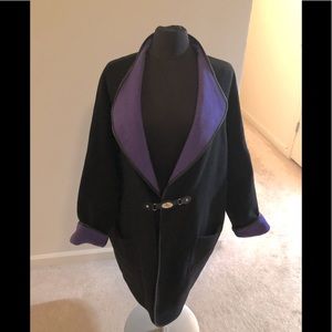 Basler black jacket with leather trim